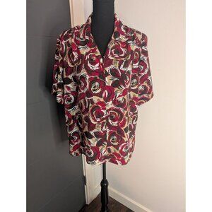 Donkenny Classics Multicolor Abstract Print Short Sleeve Button-Up Shirt Size XL